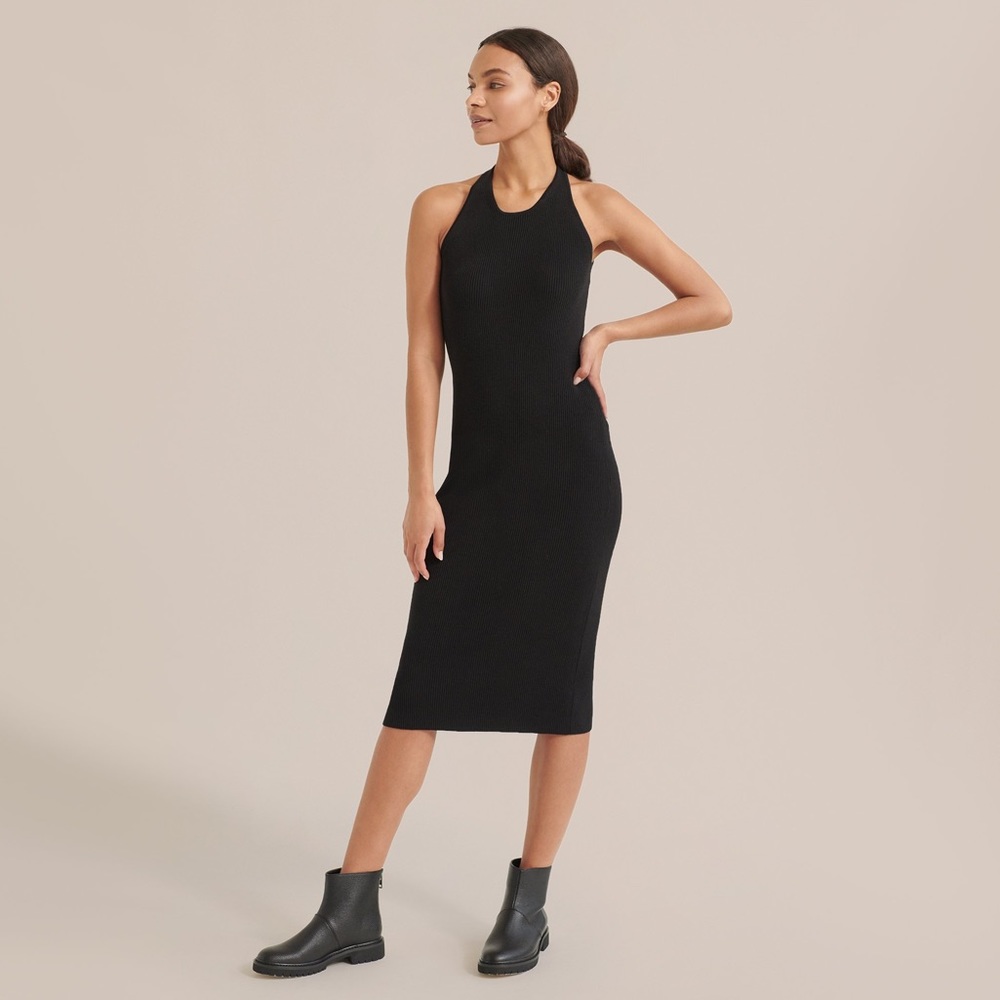 MODERN CITIZEN 'Ally' Racerback Midi Dress in Black - Picture 2 of 8